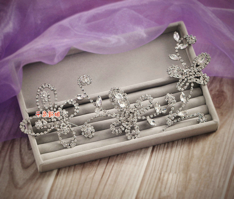 Elegant Wedding Headdress Rhinestone Crystal Butterfly Bridal Headband Hair Accessories