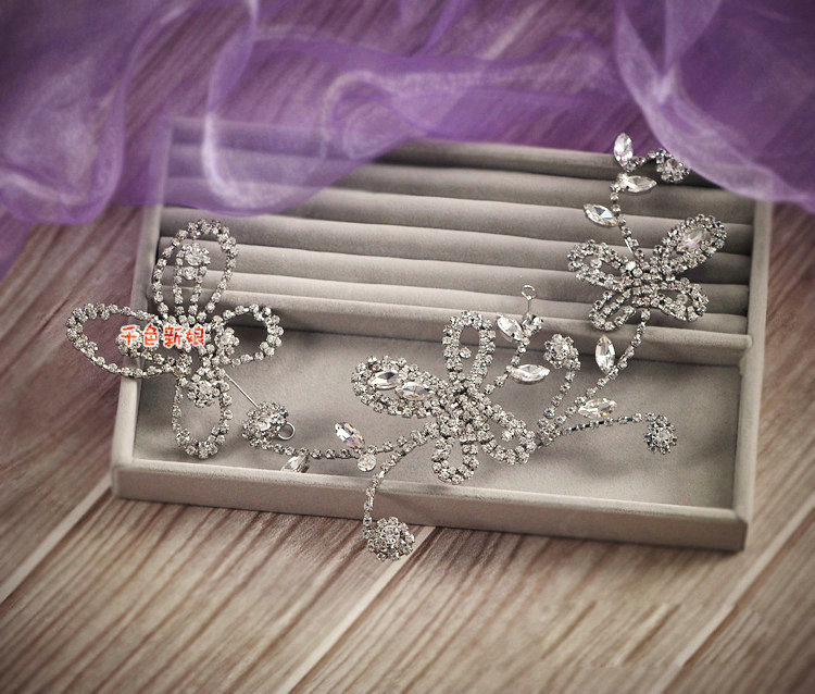 Elegant Wedding Headdress Rhinestone Crystal Butterfly Bridal Headband Hair Accessories