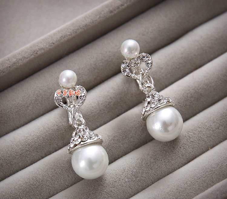 Elegant Wedding Jewellery Freshwater Pearl Crystal Rhinestone Bridal Necklace Earrings Sets