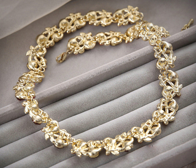 Elegant Wedding Red Gem Alloy Rhinestone Crystal Necklace Earrings Bracelet Set Bridal Party Gift