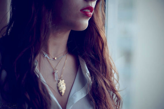 European Fashion Women Multi layer Gold-plated Cross Irregular Metal Pendant Necklace Clavicle Chain