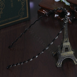 Fashion Man Woman Grey Rhinestone Ultrathin Alloy Waves HeadBand Girls Hair Hoop Accessories
