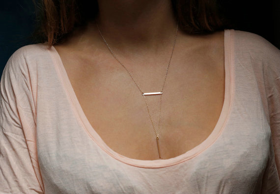 Fashion Personality Simple Women Link Metal Bar Gold-plated Short Necklace Clavicle Chain