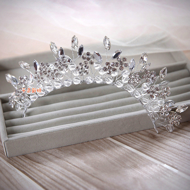 Fashion Wedding Jewellery Rhinestone Crystal Beads Flower Tiaras Bridal Crown Hair Accessories