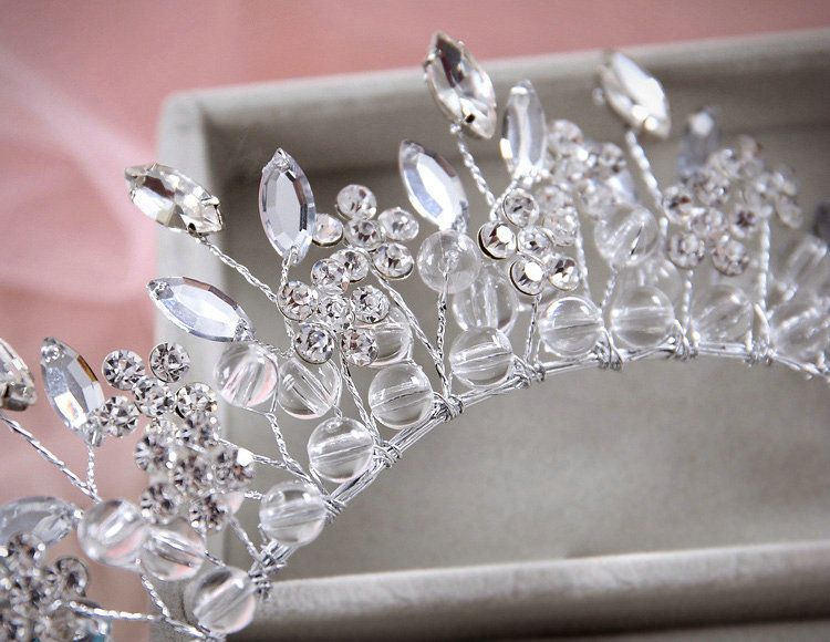 Fashion Wedding Jewellery Rhinestone Crystal Beads Flower Tiaras Bridal Crown Hair Accessories
