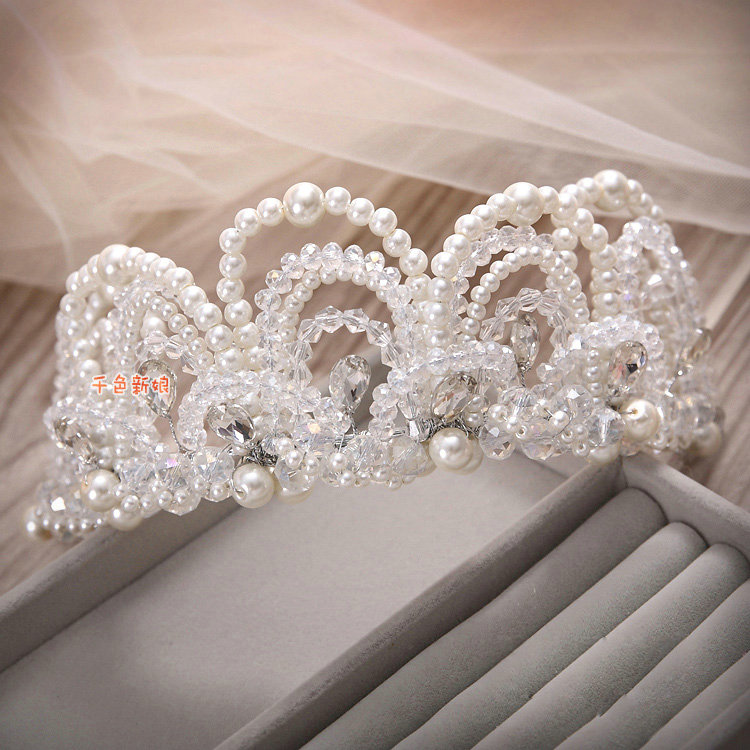 Fashion Wedding Jewellery Rhinestone Pearl Crystal Beads Tiaras Bridal Crown Hair Accessories