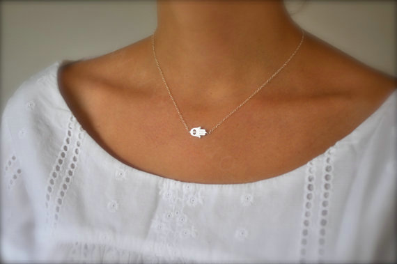 Fashion Women Simple Retro Silver Metal Hands of Fatima Gold-plated Necklace Clavicle Chain