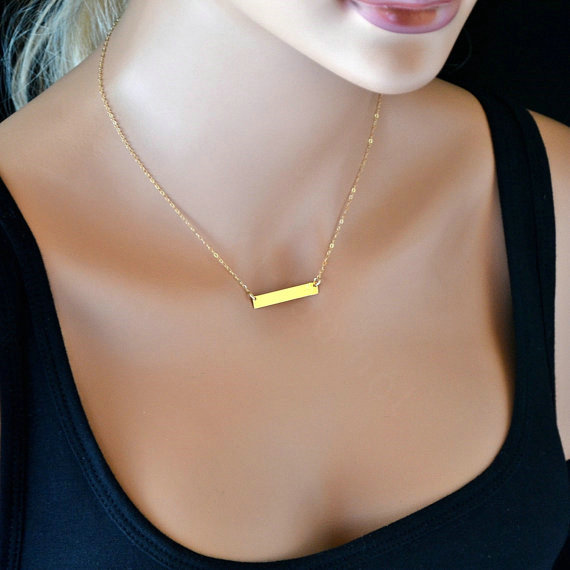Fashion Women Simple Short Metal Plate Gold-plated Necklace Clavicle Chain