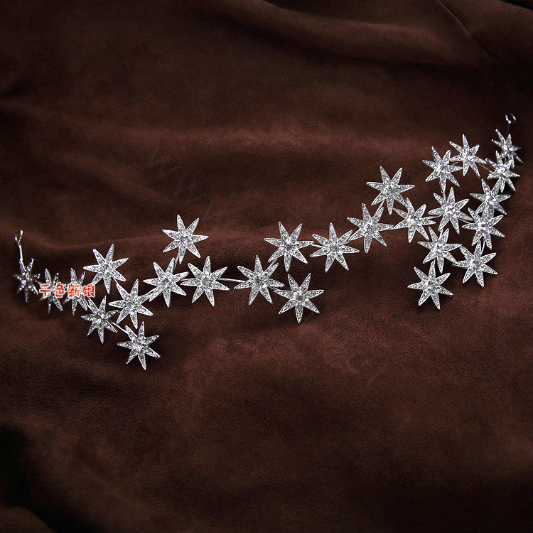Fashionable Unique Wedding Headdress Rhinestone Crystal Flower Bridal Headband Hair Accessories