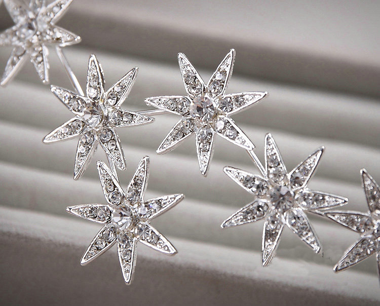 Fashionable Unique Wedding Headdress Rhinestone Crystal Flower Bridal Headband Hair Accessories