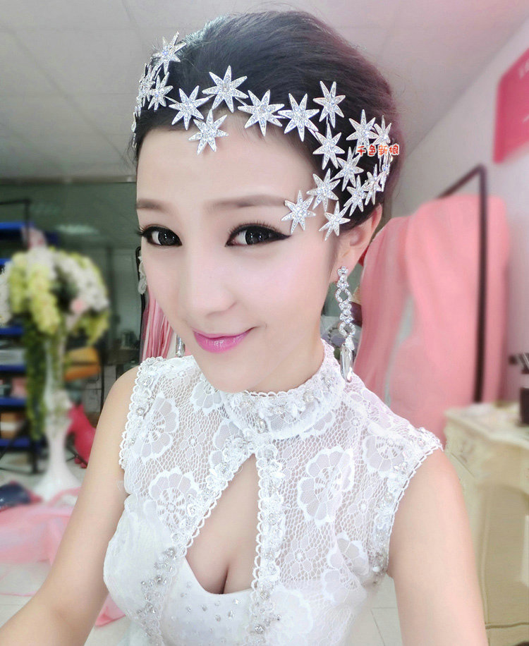 Fashionable Unique Wedding Headdress Rhinestone Crystal Flower Bridal Headband Hair Accessories