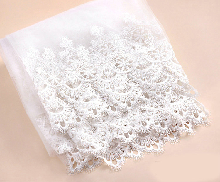 High end Elegant Cathedral 300cm Long Handmade Lace Flower Bridal Wedding Veil Bride Deco