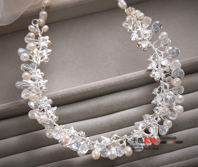 High-end Wedding Jewellery Flower Crystal Bead Rhinestone Freshwater Pearl Bridal Necklace Earrings Sets