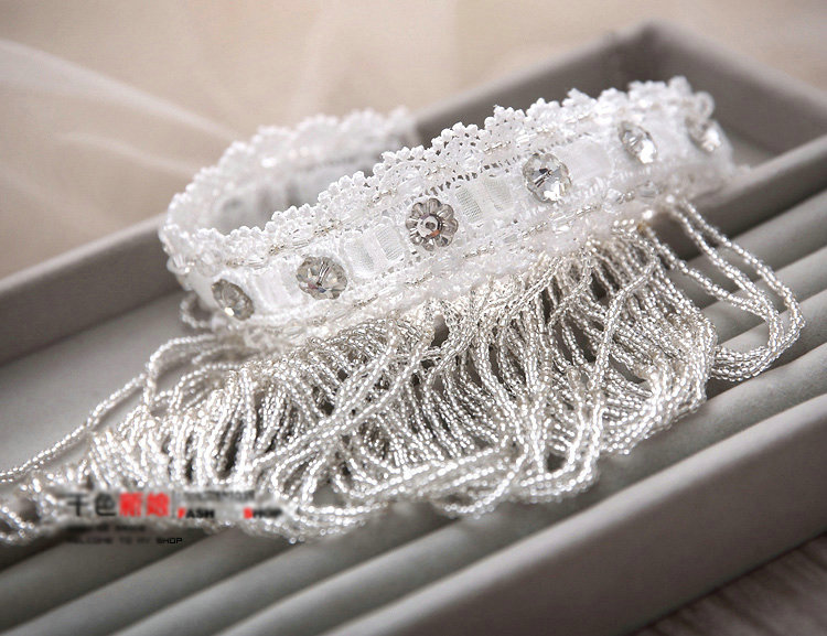 Hot Sell Shining Rhinestones Lace Tassel Shoulder Chain Necklace Wedding Bride Jewelry