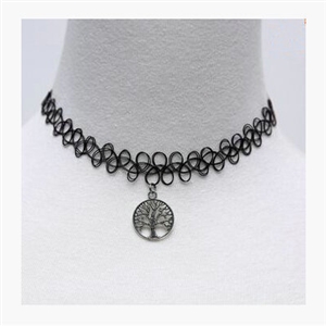 Hot sale Fashion Women Metal Trees Elastic Tattoo Choker Necklace Clavicle Chain