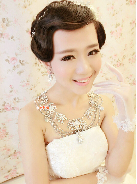 Luxury Wedding Headdress Rhinestone Crystal Flower Tassel Bridal Headband Hair Accessories