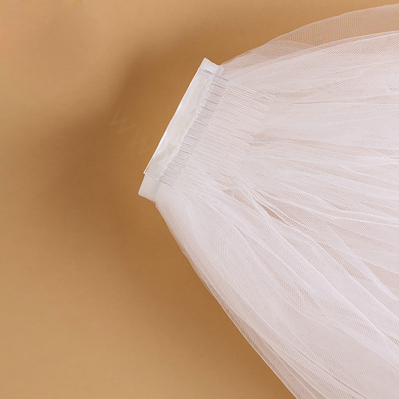 Luxury White Lace Flower Edge Tulle Sequins Custom 3M Long Bridal Wedding Veil With Comb