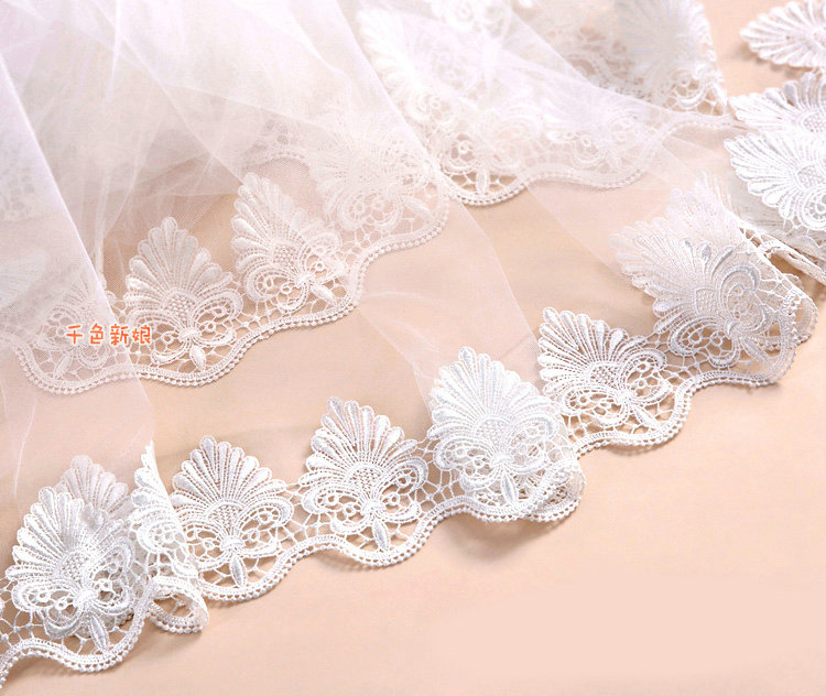Retro Elegant Cathedral 300cm Long Handmade Lace Flower Mountain Bridal Wedding Veil Bride Deco