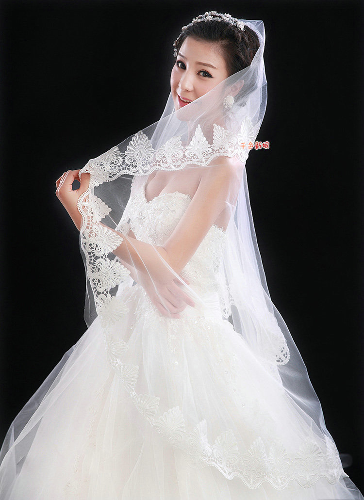 Retro Elegant Cathedral 300cm Long Handmade Lace Flower Mountain Bridal Wedding Veil Bride Deco