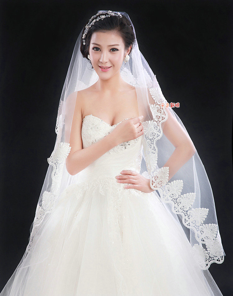 Retro Elegant Cathedral 300cm Long Handmade Lace Flower Mountain Bridal Wedding Veil Bride Deco