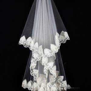 Retro Elegant Cathedral 300cm Long Handmade Lace Flower Mountain Bridal Wedding Veil Bride Deco