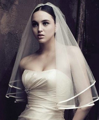 Romantic Cathedral Multilayer 150cm Length Satin Edge Bridal Wedding Veil Hot Sell