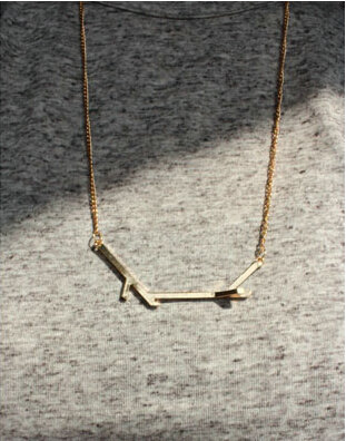 Unique Fashion Simple Women Golden Gold-plated Metal Geometric Shape Necklace Clavicle Chain