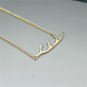 Unique Fashion Simple Women Golden Gold-plated Short Metal Branch Shape Necklace Clavicle Chain
