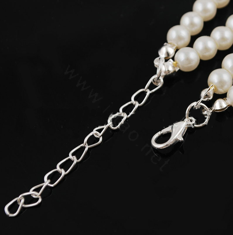 Vintage Wedding Bridal Jewelry Rhinestone Flower Two Layers Pearl Tassel Necklace Earrings Set