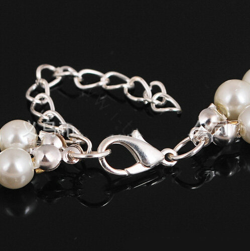 Vintage Wedding Bridal Jewelry Rhinestone Peach Heart Two Layers Pearl Tassel Necklace Earrings Set