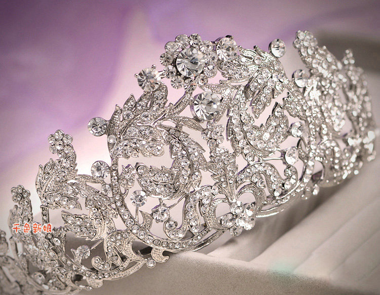 Wedding Hollow Flower Rhinestone Crystal Tiaras Bridal Large Princess Crown Hair Accessories