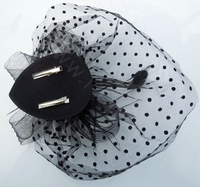 Beautiful Bridal Flower Feathers Fascinator Wedding Prom Party Black Gauze Hats Face Veils