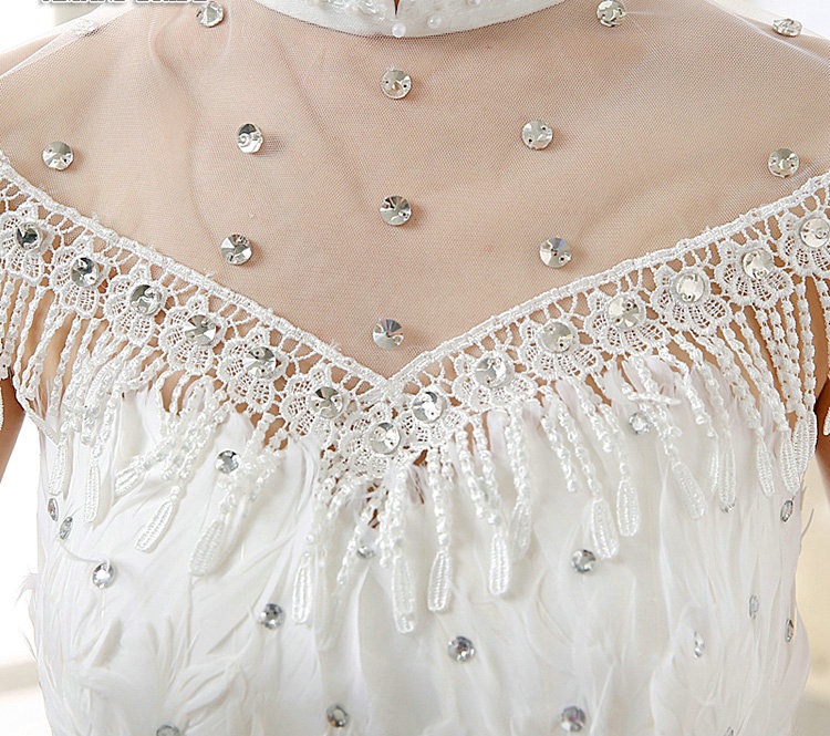 Calssic Bride Hollow Lace Flower Wedding Shawl Rhinestone Tassel Bridal Shoulder Chain Jewelry