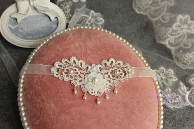 Elegant Pearl Rhinestone Lace Flower Bridal Armlet Wedding Party Perform Bracelet Arm Chain Accessories
