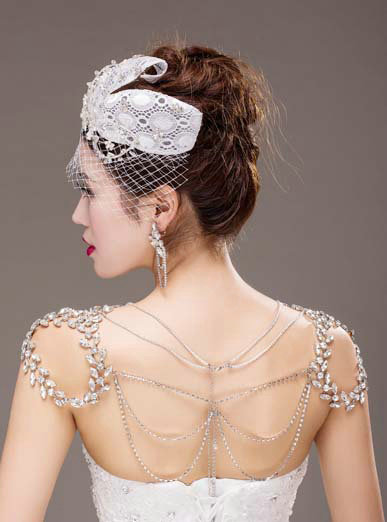 European Extreme Luxury Queen Crystal Bridal Necklace Rhinestone Shoulder Chain Wedding Party Jewelry