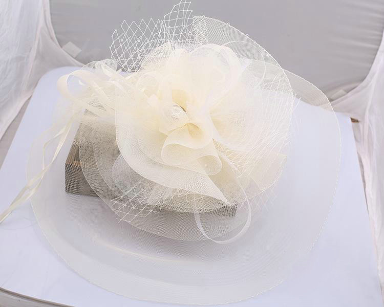 European Gauze Bridal Fascinator Hair Accessories Bride Wedding Dress Prom Large Hat Face Veils