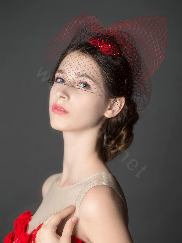 European Sexy Crystal Gauze Bridal Fascinator Hair Hoop Accessories Wedding Dress Prom Hat Face Veils