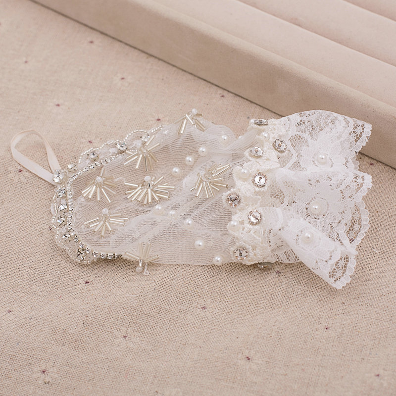 Fashion Pearl Rhinestone Lace Bridal Wristlet Wedding Dress Stage Beads Bracelet Chain Accessories