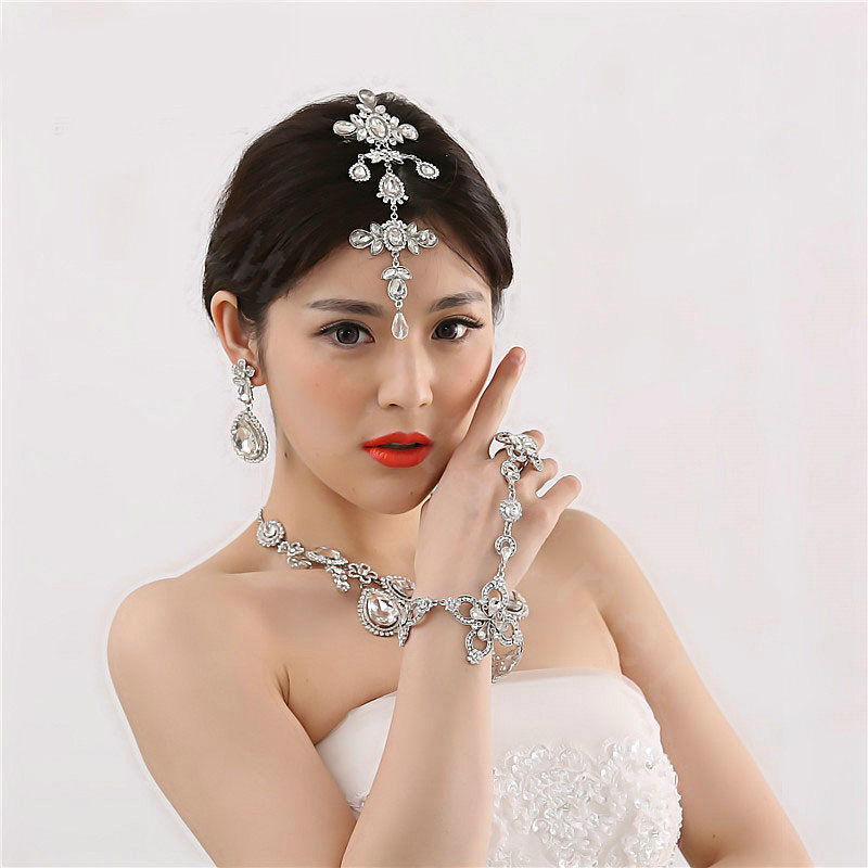 Fashion Rhinestone Flower Bridal Wrap Bracelet Wedding Stage Dress Crystal Bangle Chain Jewelry
