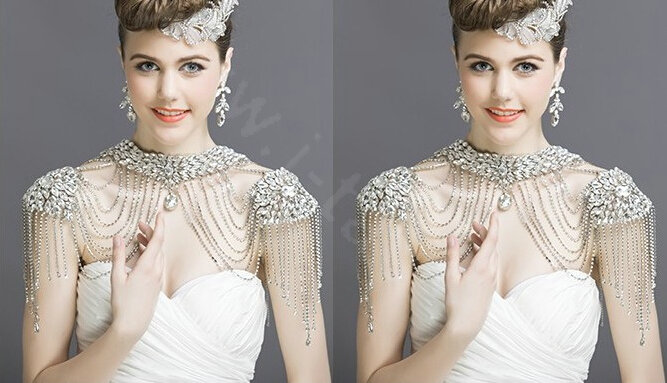 Luxious Vintage Crystal Bridal Necklace Chain Rhinestone Tassel Shoulder Strap Bride Wedding Accessories