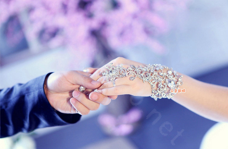 Luxury Rhinestone Flower Bridal Wrap Bracelets Wedding Jewellery Fashion Bling Marriage Accessories