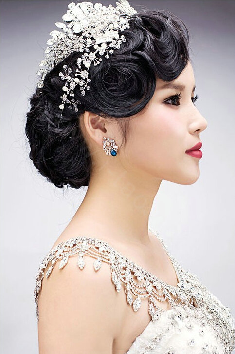 New Luxury Wedding Bride Crystal Bridal Chain Princess Platform Prom V Shoulder Necklace Jewelry