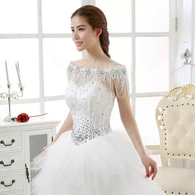 New Luxury Wedding Lace Flower Crystal Multi Layers Rhinestone Beads Tassel Bridal Shoulder Chain Strap jewelry