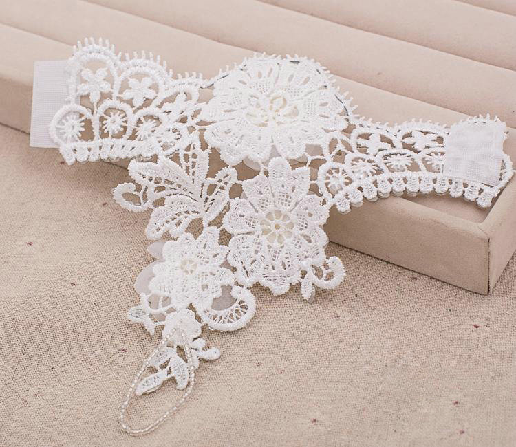 New Pearl Rhinestone Lace Flower Bridal Wristlet Wedding Dress Crystal Bracelet Chain Accessories