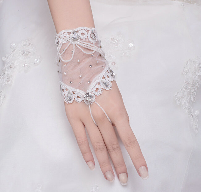 Simple Lace Rhinestone Bridal Wristlet Wedding Dress Perform Rhinestone Bracelet Chain Accessories