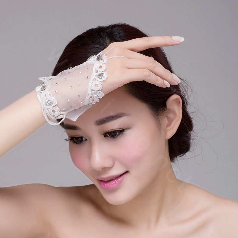 Simple Lace Rhinestone Bridal Wristlet Wedding Dress Perform Rhinestone Bracelet Chain Accessories
