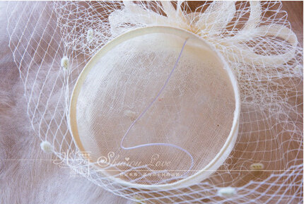 Vintage Bridal Flower Feathers Fascinator Wedding Accessories Prom Party White Gauze Hats Face Veils