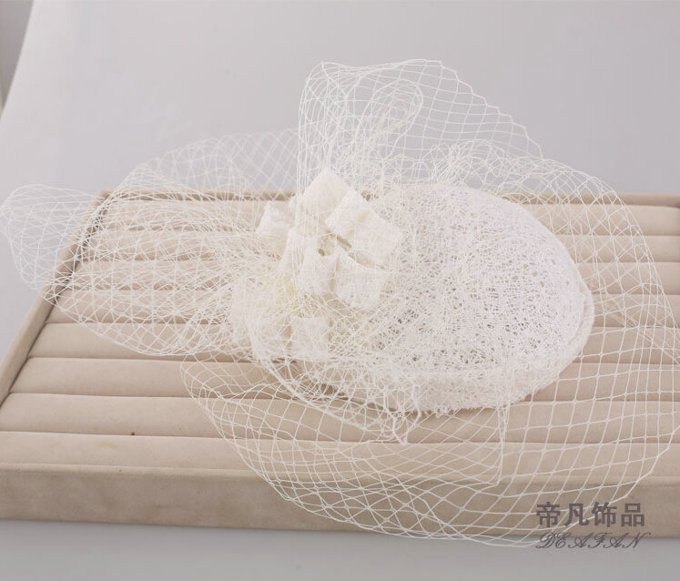 Vintage Gauze Bridal Fascinator Hair Clip Accessories Bride Wedding Dress Prom Hat Face Veils