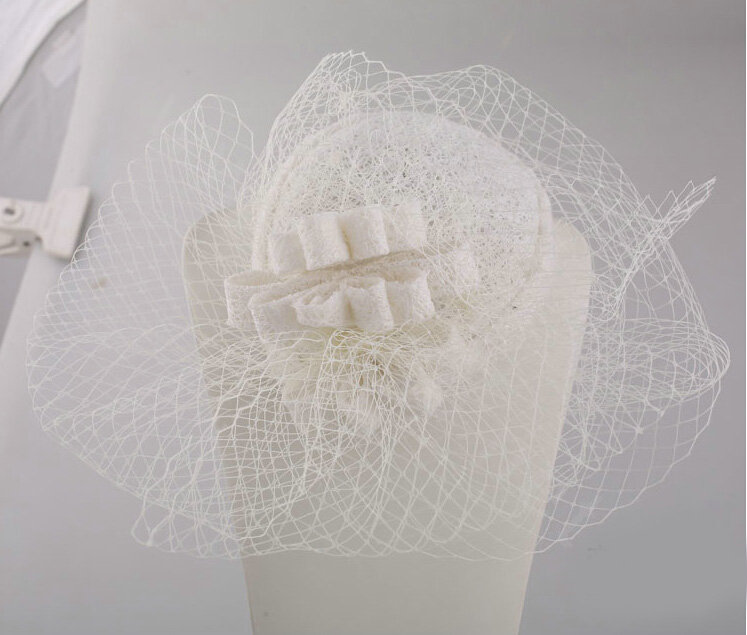 Vintage Gauze Bridal Fascinator Hair Clip Accessories Bride Wedding Dress Prom Hat Face Veils
