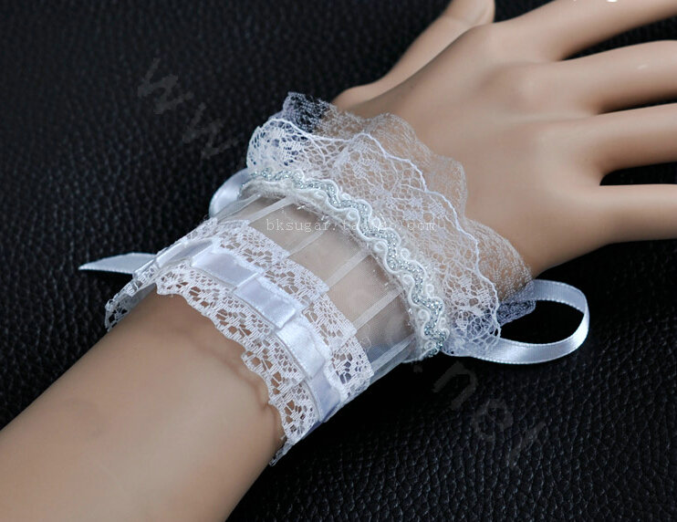 Vintage Gothic Style Rhinestone Lace Bridal Wristlet Wedding Dress Party Perform Bracelet Accessories
